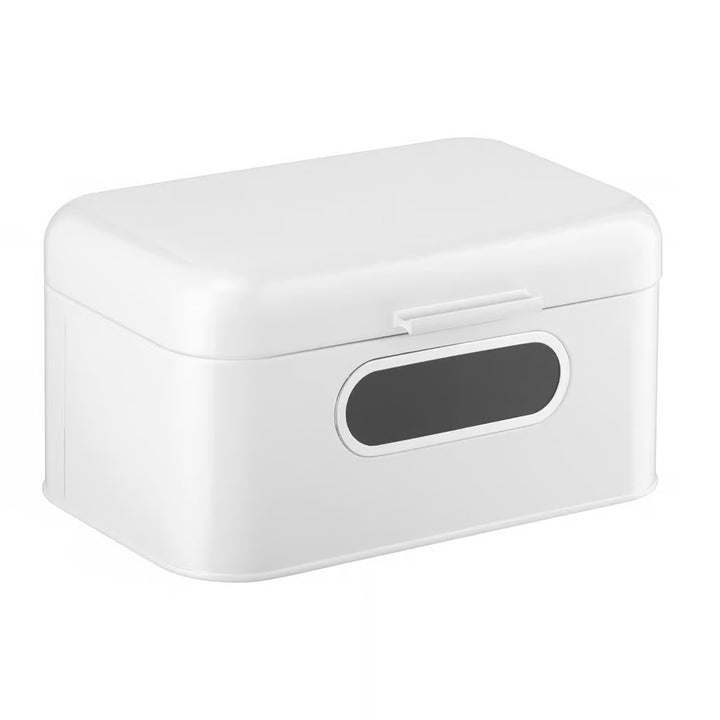 Ambition breadbox, steel, white, with glass, 30 cm, Nordic