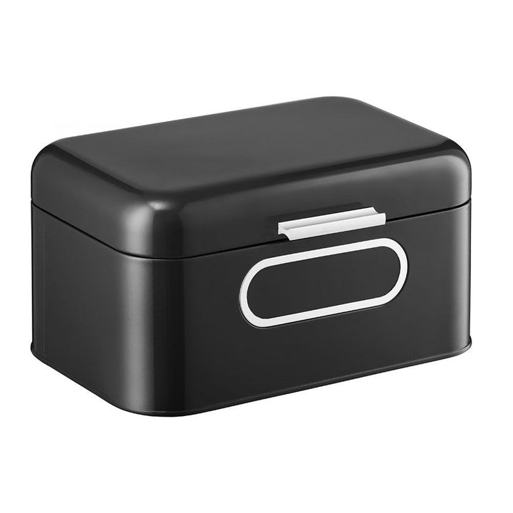 Ambition breadbox, steel, black, with glass, 30 cm, Nordic