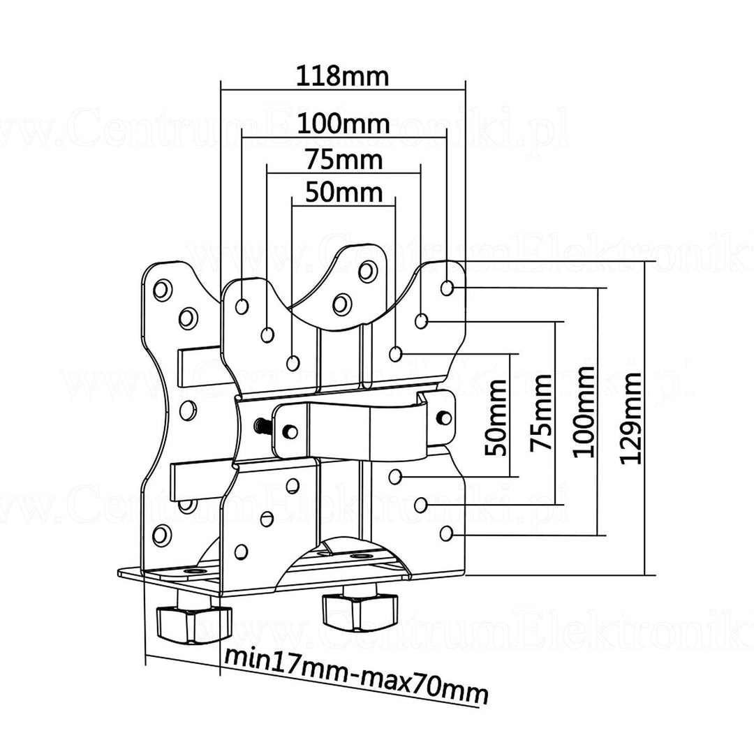 Universal Holder Under Table Desk Computer Bracket NUC Mac Mini PC Router up to 5kg