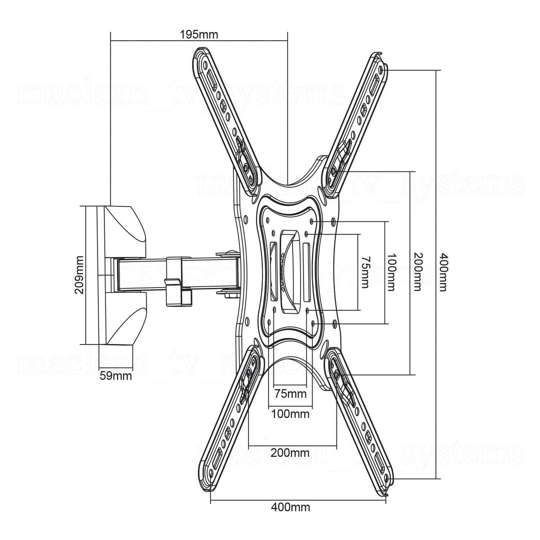 Maclean MC-758 TV Bracket Wall Mount Universal Holder VESA LED Plasma LCD 13'' - 55'' 30kg