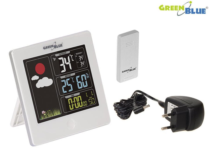 GreenBlue GB521B Weather Station DCF Wireless Hygrometer Outdoor Temperature Sensor Calendar