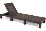 Keter Daytona Reclining Sun Lounger with Cushion - Dark Brown - Rattan Style - Elegant and Durable