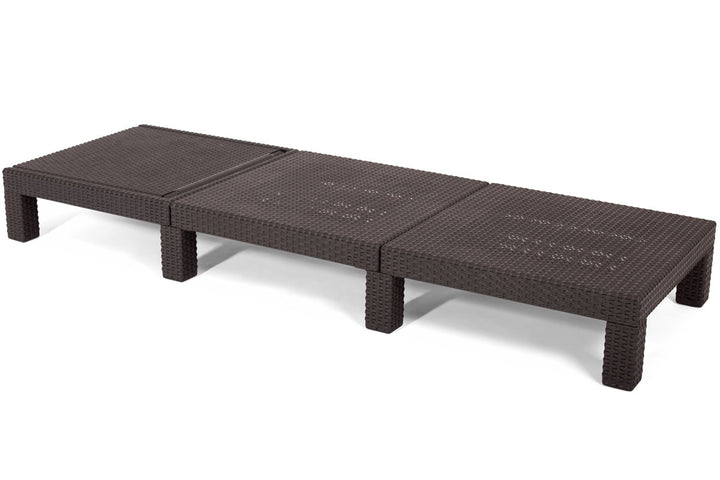 Keter Daytona Reclining Sun Lounger with Cushion - Dark Brown - Rattan Style - Elegant and Durable