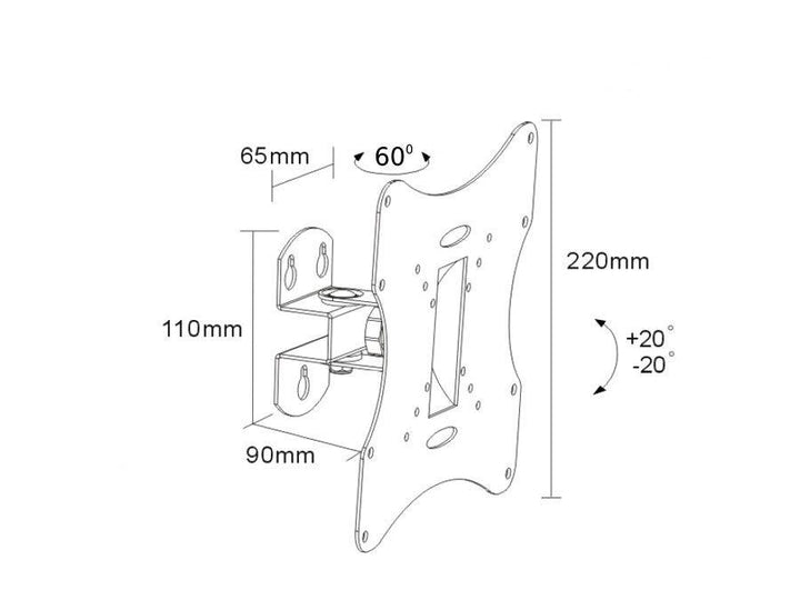 Maclean MC-501A TV Wall Mount Bracket LCD LED Plasma Screens 23" - 42" High Quality VESA