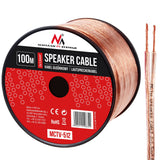 Maclean MCTV-510 Speaker Cable Audio 2 x 1,5mm2 25m OFC CCA Transparent Flexible Car Home