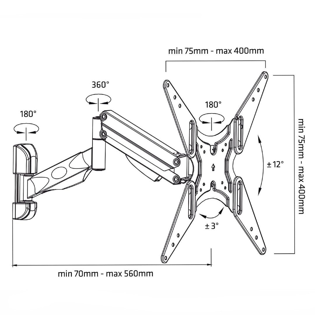 Balla Lúibín Teilifíse Maclean MC-784 Mount Uilíoch 32" - 55" Monatóir Plasma LED VESA 22kg