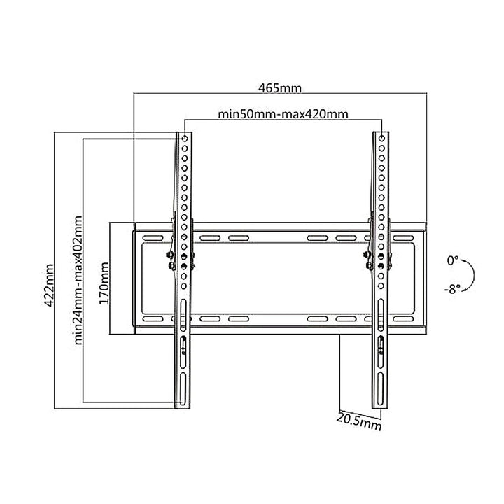 Maclean MC-774 TV Bracket Wall Mount Universal 32 '' - 55 "  Metal VESA LED LCD Plasma 35 Kg