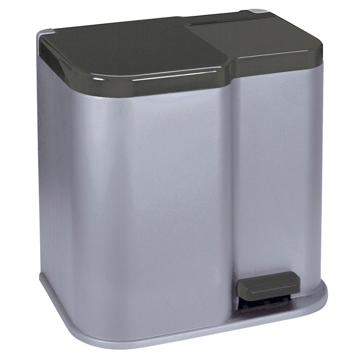 Curver 234471 Waste Bin Pedal Recycling Recycle 15L + 6L Sorting Lidded 2 Inner Buckets 21L