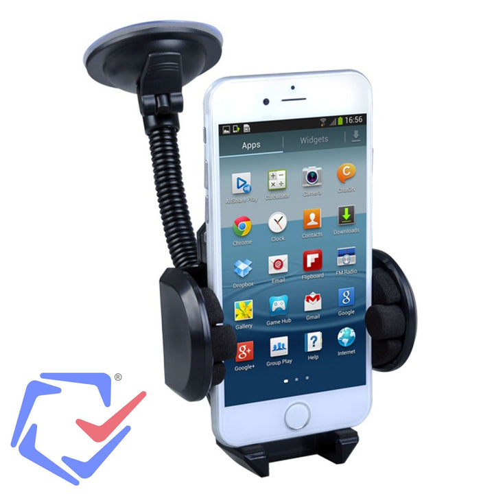 Maclean Brackets MC-660 Universal Car Phone Holder with Suction Cup, Flexible Gooseneck, Windshield Mounted